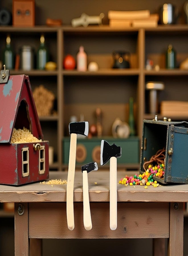 GOUDOGEDC 6 Pcs 1/12 Miniature Axe Dollhouse Decoration Accessories Model Miniature Decoration DIY Accessories Shooting Props - Image 3